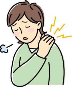 Exhausted woman with shoulder pain