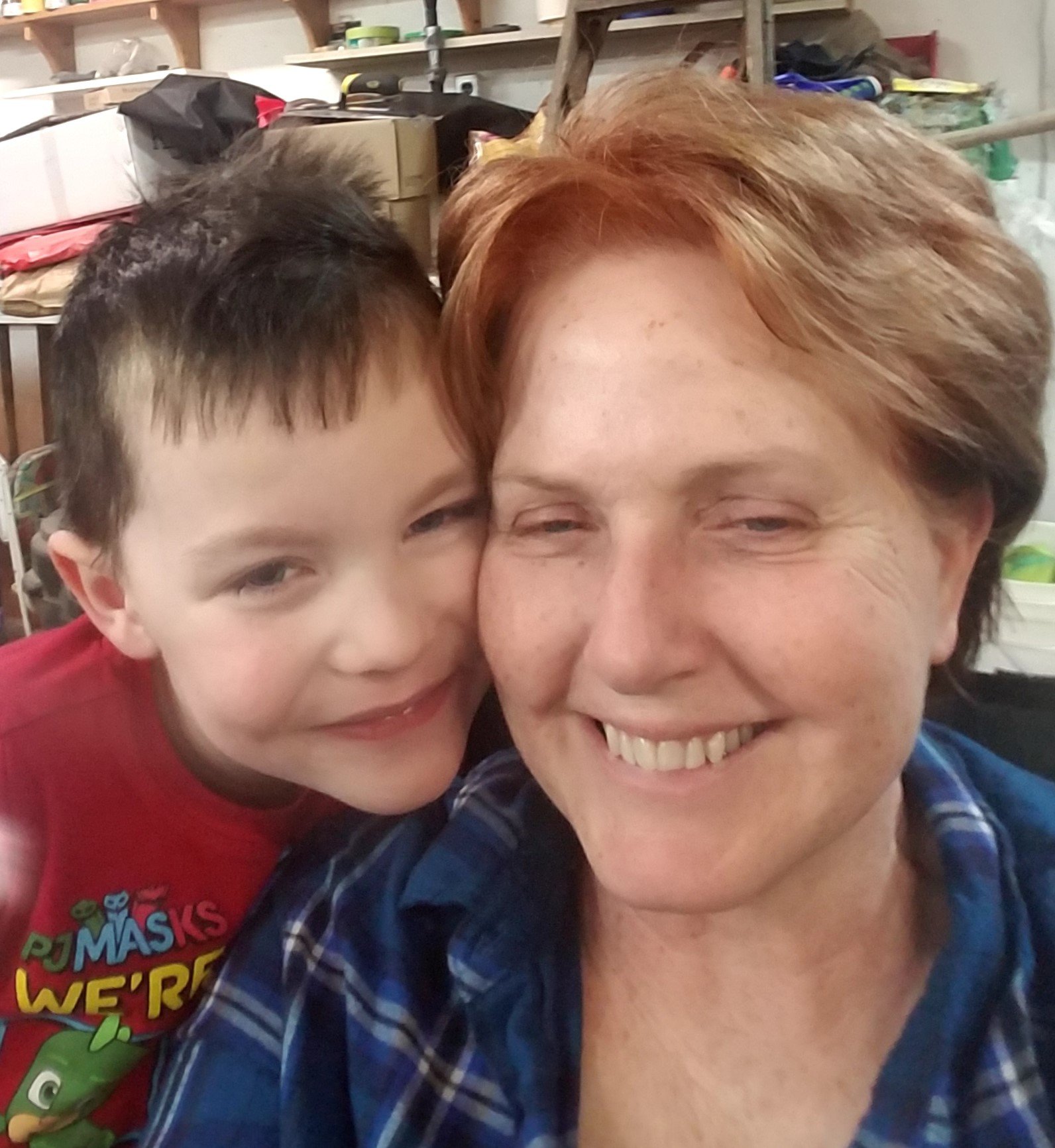 Website owner, Janelle, with grandson