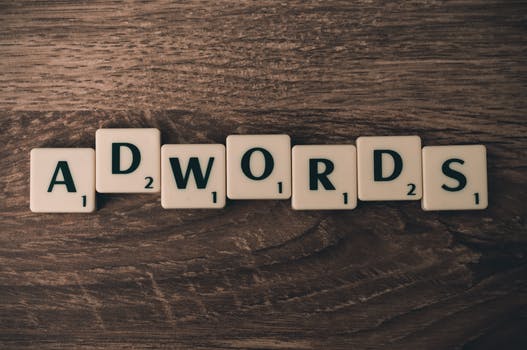 Scrabble tiles spelling Adwords