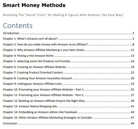 Smart Money Methods Table of Contents